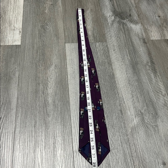 Polo by Ralph Lauren 100% Silk Rare vintage Bear Tuxedo Martini tie /hand made - Picture 9 of 10